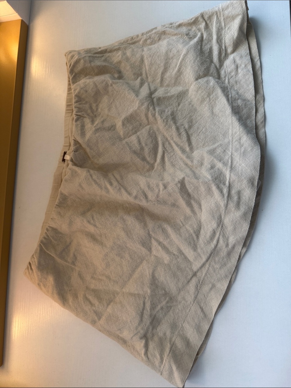 Free People Beige Linen-Blend Skort